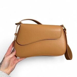 Tan Faux Leather Shoulder Bag